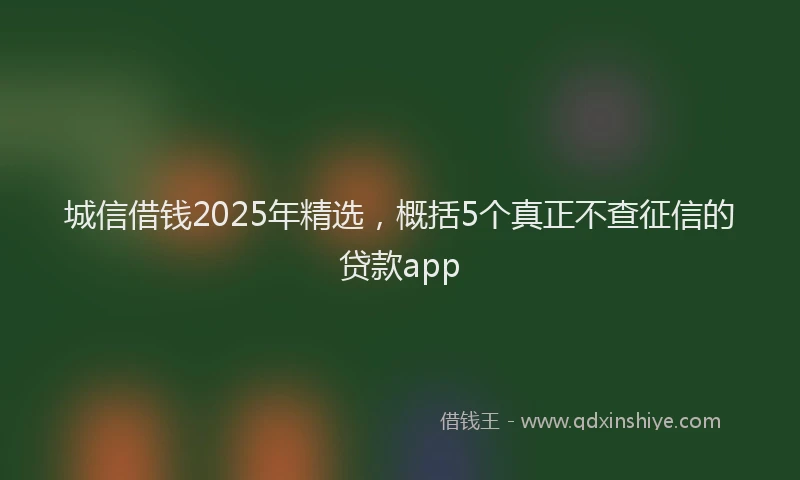 城信借钱2025年精选，概括5个真正不查征信的贷款app