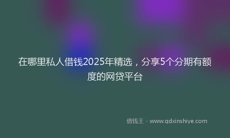 在哪里私人借钱2025年精选，分享5个分期有额度的网贷平台