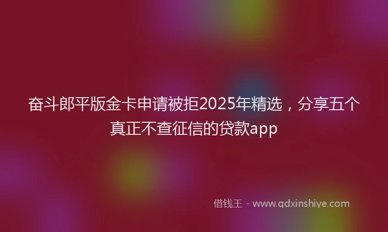 奋斗郎平版金卡申请被拒2025年精选，分享五个真正不查征信的贷款app