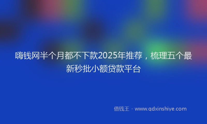 嗨钱网半个月都不下款2025年推荐，梳理五个最新秒批小额贷款平台