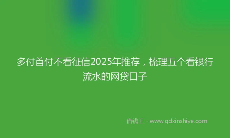 多付首付不看征信2025年推荐，梳理五个看银行流水的网贷口子