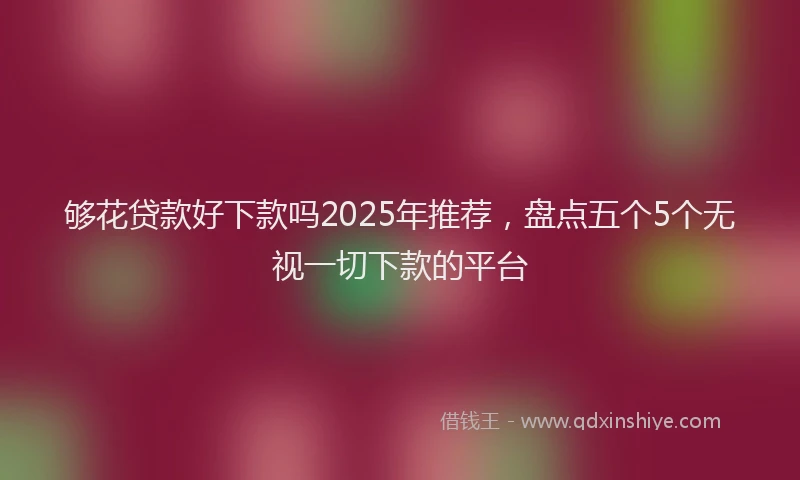 够花贷款好下款吗2025年推荐，盘点五个5个无视一切下款的平台