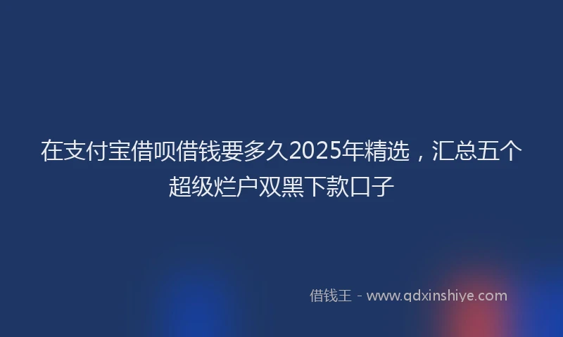 在支付宝借呗借钱要多久2025年精选，汇总五个超级烂户双黑下款口子