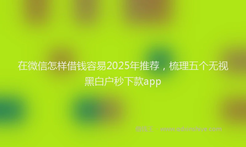 在微信怎样借钱容易2025年推荐，梳理五个无视黑白户秒下款app