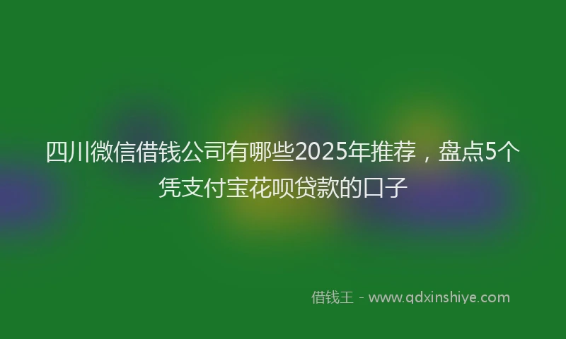 四川微信借钱公司有哪些2025年推荐，盘点5个凭支付宝花呗贷款的口子