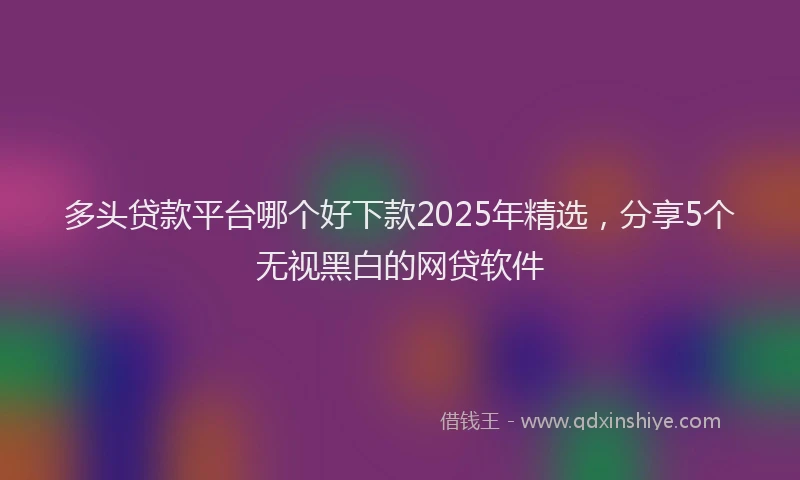 多头贷款平台哪个好下款2025年精选，分享5个无视黑白的网贷软件