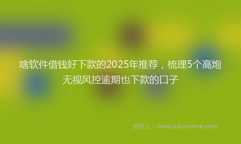 啥软件借钱好下款的2025年推荐，梳理5个高炮无视风控逾期也下款的口子
