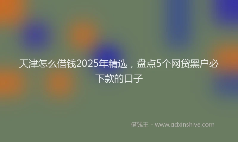 天津怎么借钱2025年精选，盘点5个网贷黑户必下款的口子
