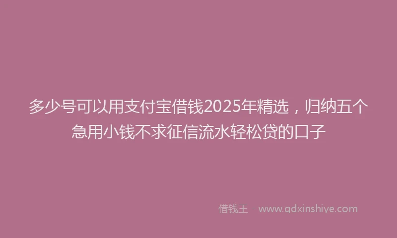 多少号可以用支付宝借钱2025年精选,归纳五个急用小钱不求征信流水轻松贷的口子