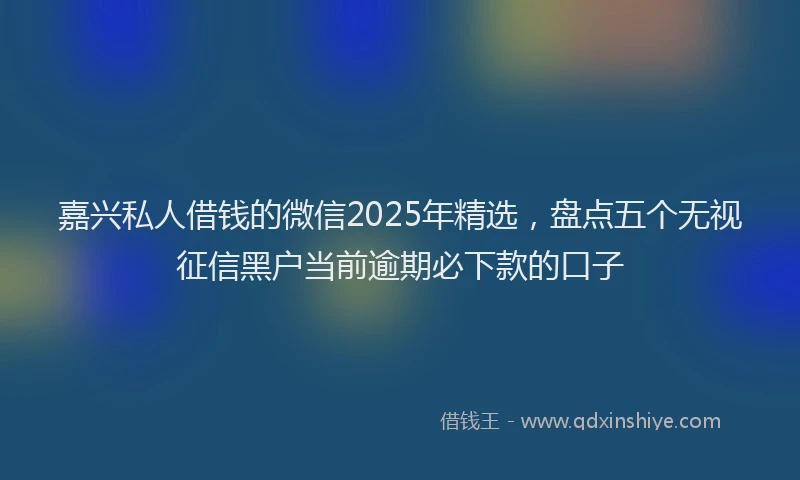 嘉兴私人借钱的微信2025年精选，盘点五个无视征信黑户当前逾期必下款的口子