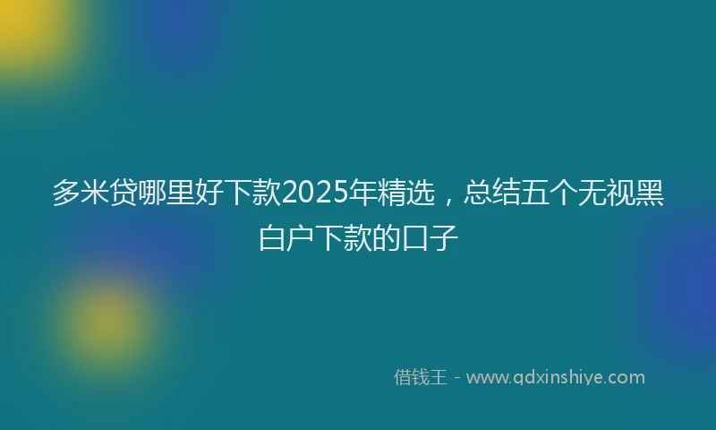 多米贷哪里好下款2025年精选，总结五个无视黑白户下款的口子