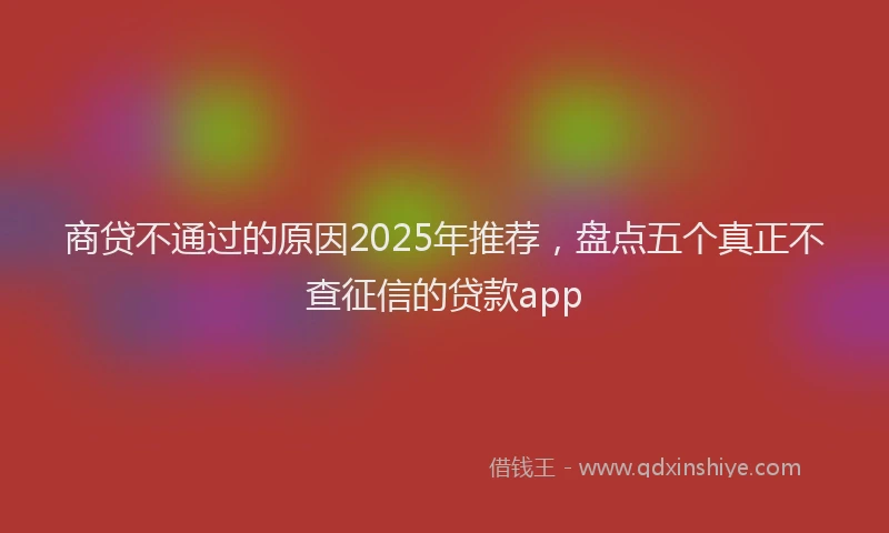 商贷不通过的原因2025年推荐，盘点五个真正不查征信的贷款app