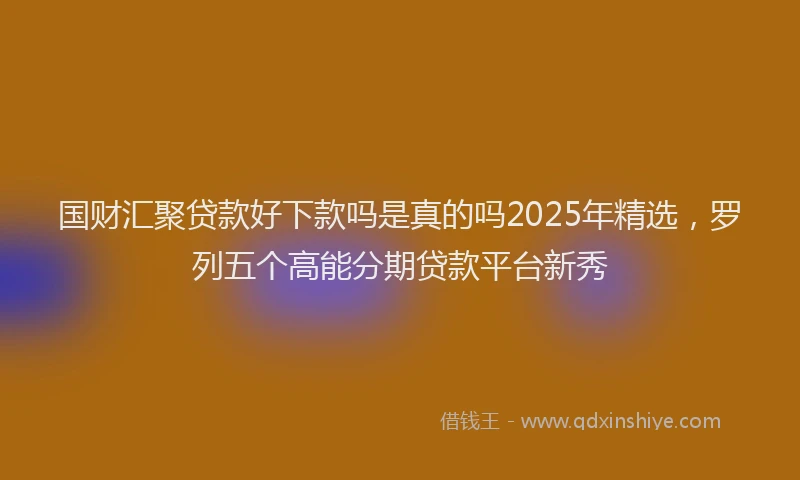 国财汇聚贷款好下款吗是真的吗2025年精选，罗列五个高能分期贷款平台新秀