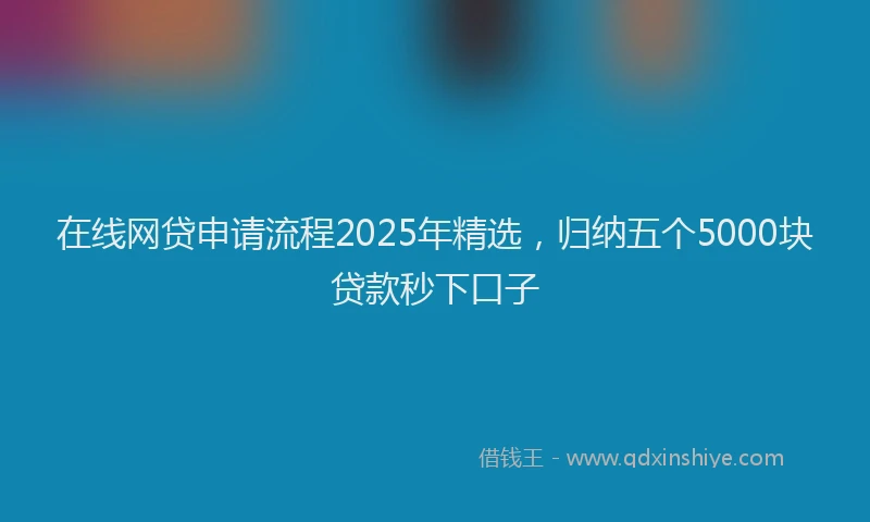 在线网贷申请流程2025年精选，归纳五个5000块贷款秒下口子