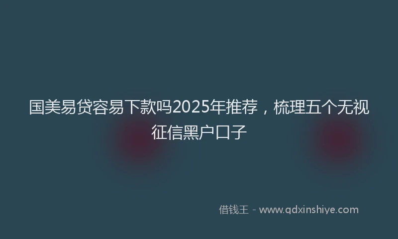国美易贷容易下款吗2025年推荐，梳理五个无视征信黑户口子