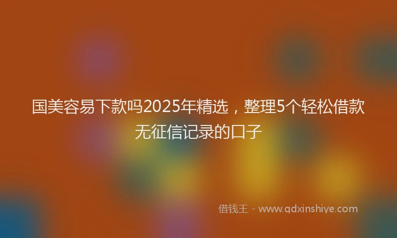 国美容易下款吗2025年精选，整理5个轻松借款无征信记录的口子