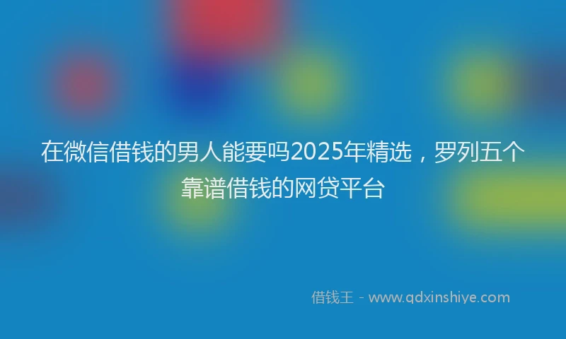在微信借钱的男人能要吗2025年精选，罗列五个靠谱借钱的网贷平台