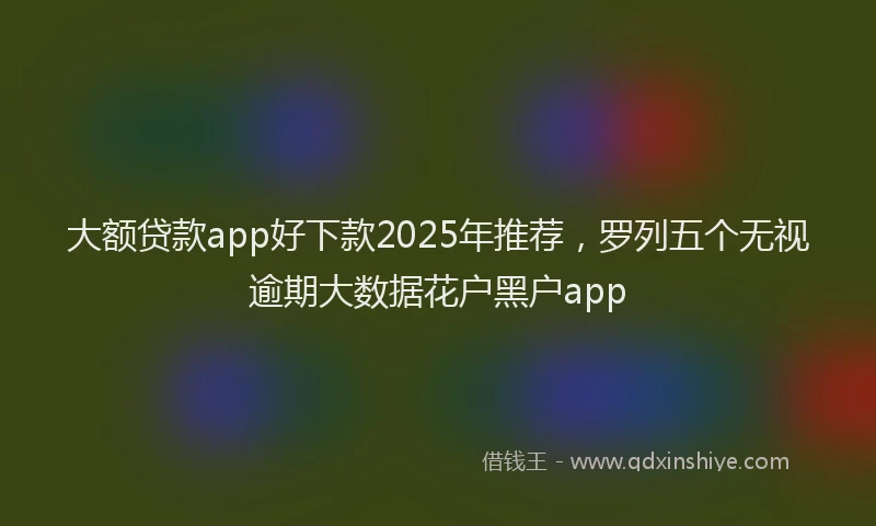 大额贷款app好下款2025年推荐，罗列五个无视逾期大数据花户黑户app
