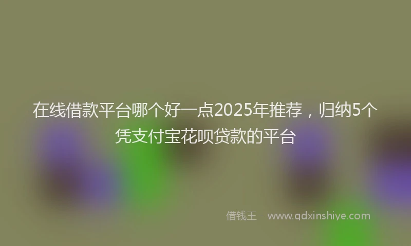 在线借款平台哪个好一点2025年推荐，归纳5个凭支付宝花呗贷款的平台