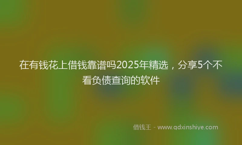 在有钱花上借钱靠谱吗2025年精选，分享5个不看负债查询的软件