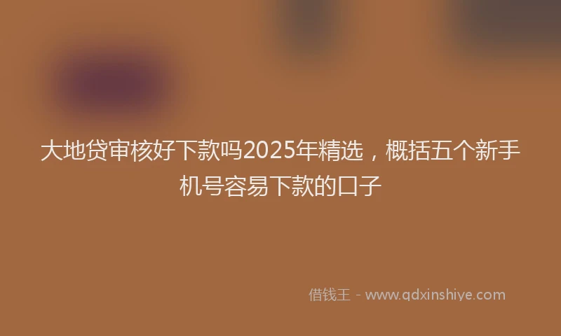 大地贷审核好下款吗2025年精选，概括五个新手机号容易下款的口子