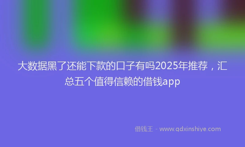 大数据黑了还能下款的口子有吗2025年推荐，汇总五个值得信赖的借钱app