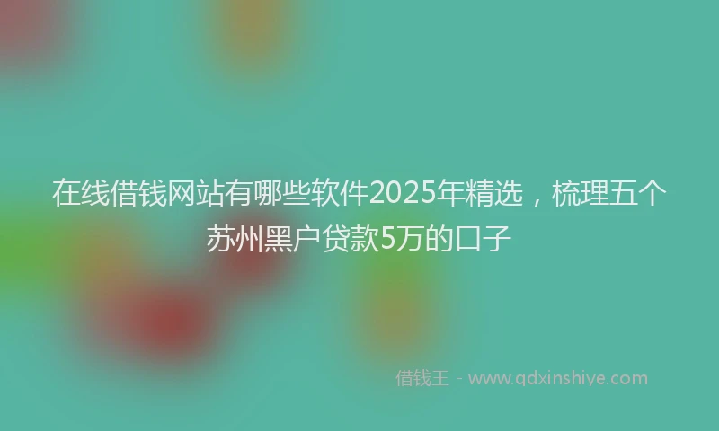 在线借钱网站有哪些软件2025年精选，梳理五个苏州黑户贷款5万的口子