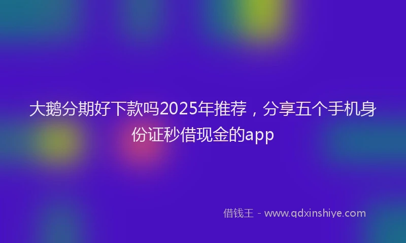 大鹅分期好下款吗2025年推荐，分享五个手机身份证秒借现金的app