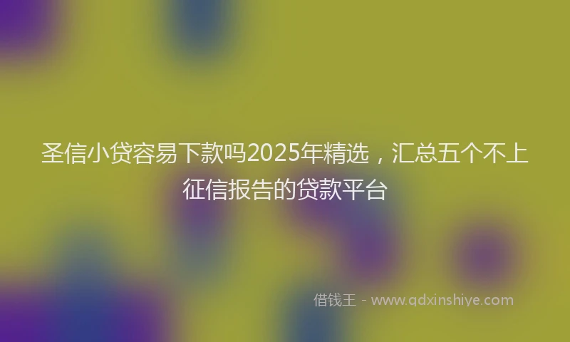 圣信小贷容易下款吗2025年精选，汇总五个不上征信报告的贷款平台