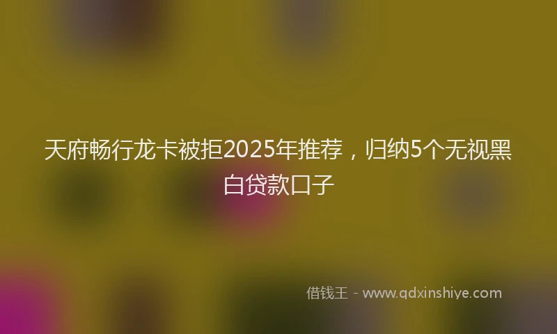 天府畅行龙卡被拒2025年推荐，归纳5个无视黑白贷款口子