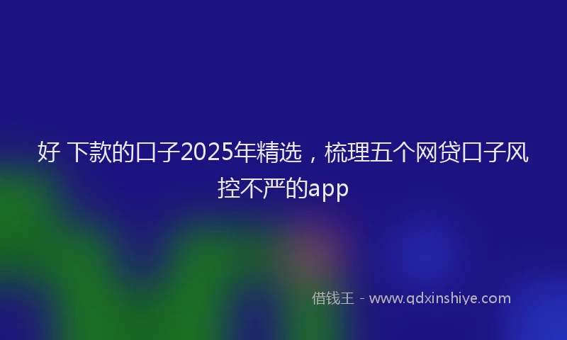 好 下款的口子2025年精选，梳理五个网贷口子风控不严的app
