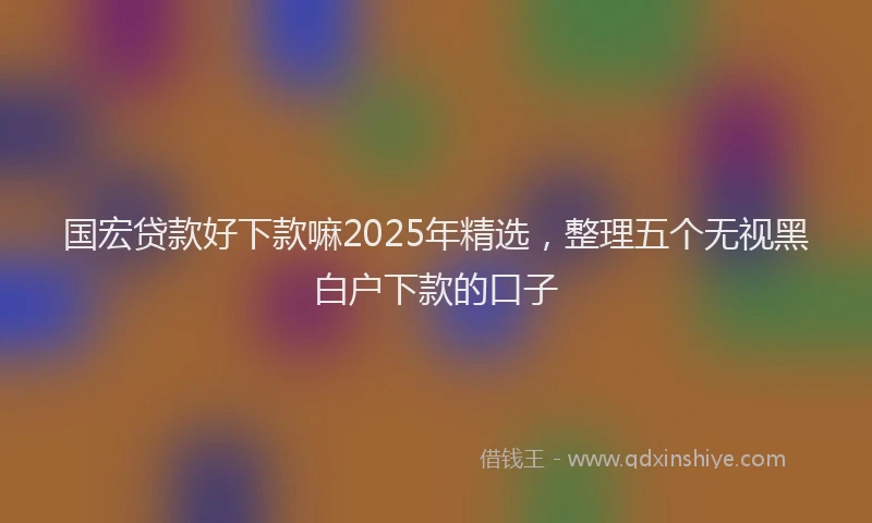 国宏贷款好下款嘛2025年精选，整理五个无视黑白户下款的口子