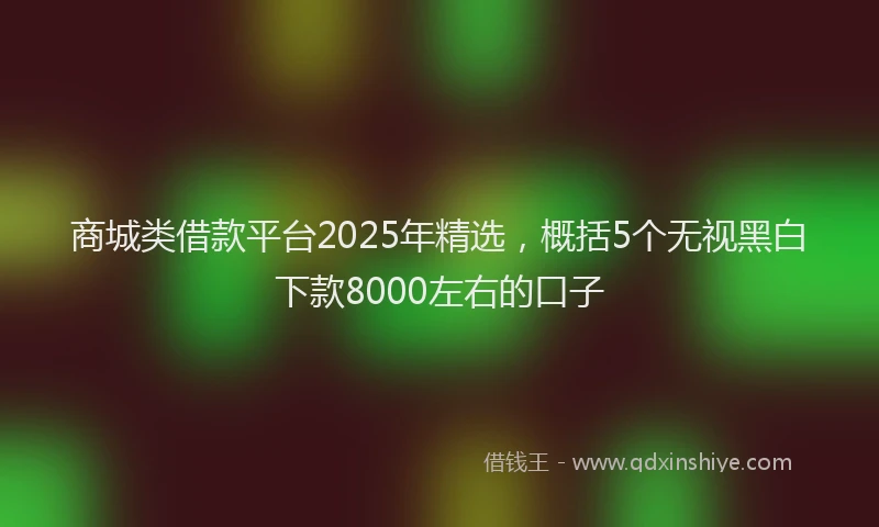 商城类借款平台2025年精选，概括5个无视黑白下款8000左右的口子