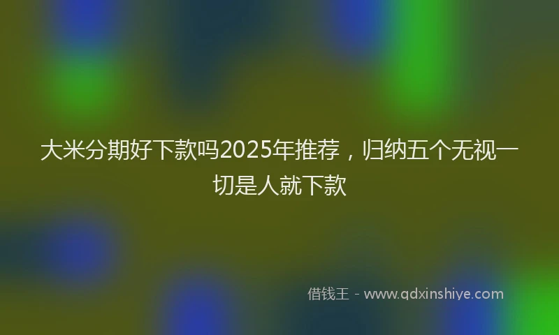 大米分期好下款吗2025年推荐，归纳五个无视一切是人就下款