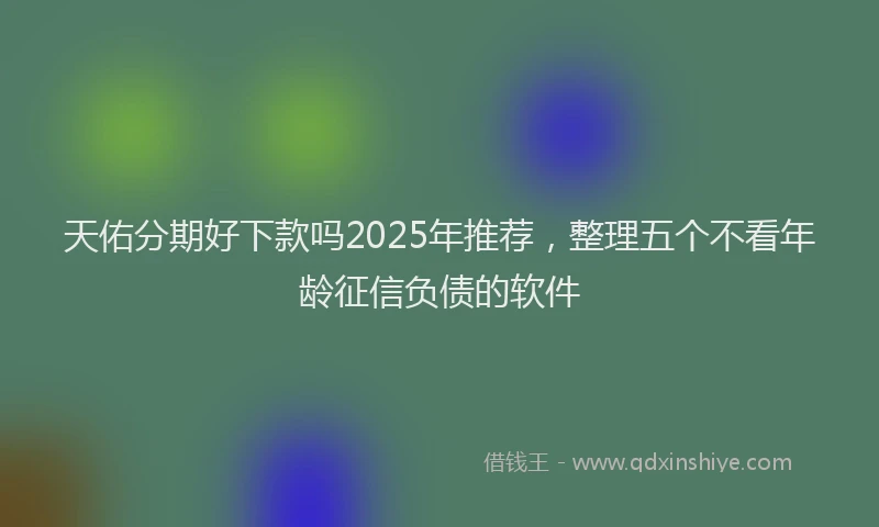 天佑分期好下款吗2025年推荐，整理五个不看年龄征信负债的软件