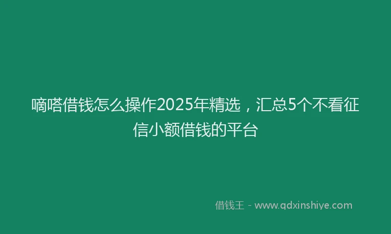 嘀嗒借钱怎么操作2025年精选，汇总5个不看征信小额借钱的平台
