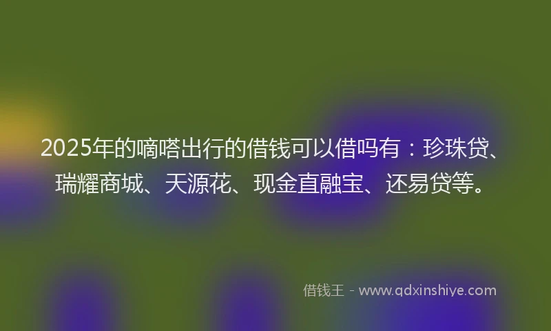 2025年的嘀嗒出行的借钱可以借吗有：珍珠贷、瑞耀商城、天源花、现金直融宝、还易贷等。