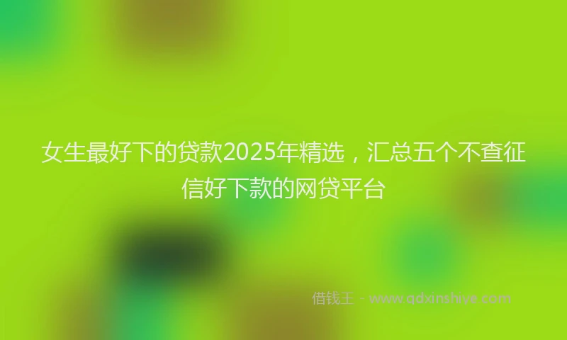 女生最好下的贷款2025年精选，汇总五个不查征信好下款的网贷平台