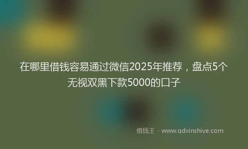 在哪里借钱容易通过微信2025年推荐，盘点5个无视双黑下款5000的口子