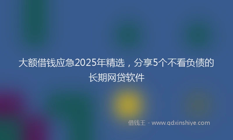 大额借钱应急2025年精选，分享5个不看负债的长期网贷软件