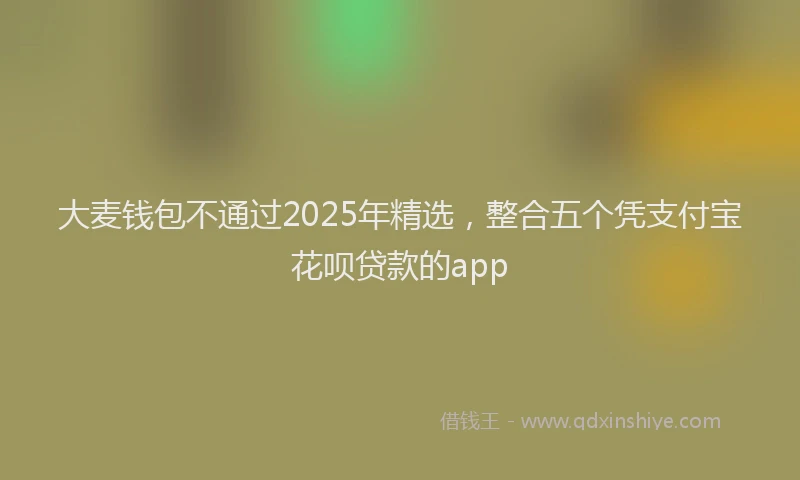 大麦钱包不通过2025年精选，整合五个凭支付宝花呗贷款的app