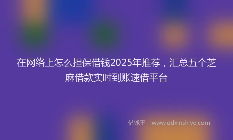 在网络上怎么担保借钱2025年推荐，汇总五个芝麻借款实时到账速借平台