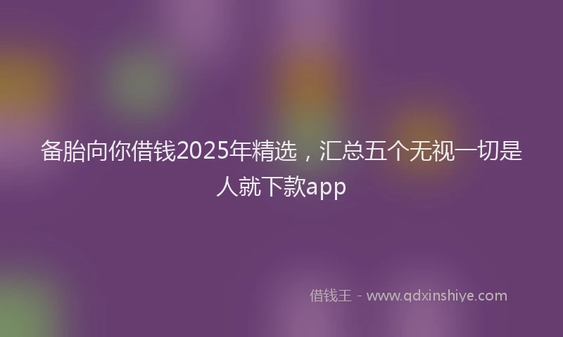 备胎向你借钱2025年精选，汇总五个无视一切是人就下款app