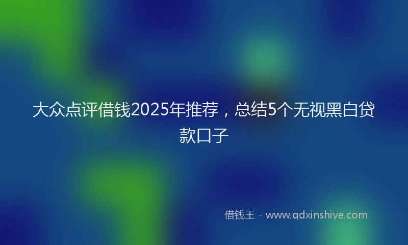 大众点评借钱2025年推荐,总结5个无视黑白贷款口子