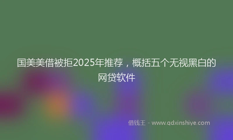 国美美借被拒2025年推荐，概括五个无视黑白的网贷软件