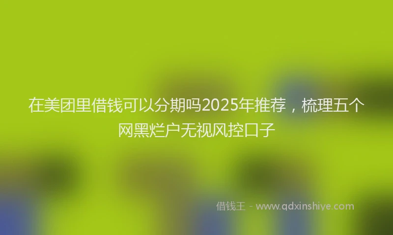在美团里借钱可以分期吗2025年推荐，梳理五个网黑烂户无视风控口子