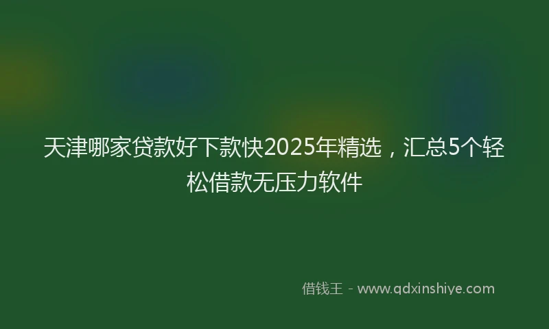 天津哪家贷款好下款快2025年精选，汇总5个轻松借款无压力软件
