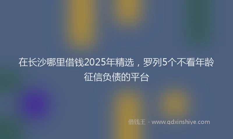 在长沙哪里借钱2025年精选，罗列5个不看年龄征信负债的平台
