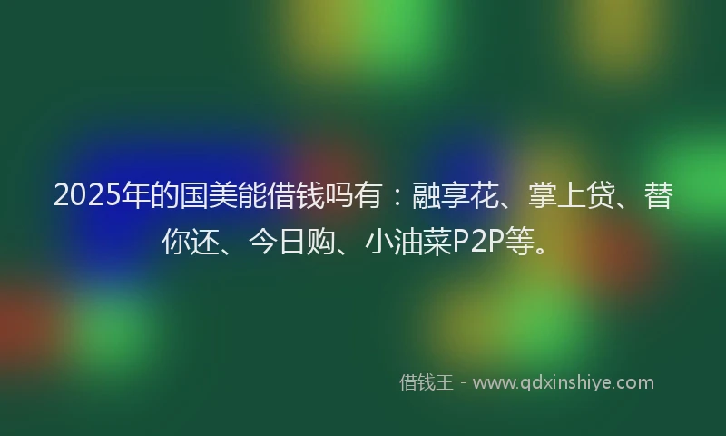 2025年的国美能借钱吗有：融享花、掌上贷、替你还、今日购、小油菜P2P等。