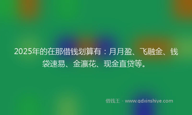 2025年的在那借钱划算有：月月盈、飞融金、钱袋速易、金瀛花、现金直贷等。